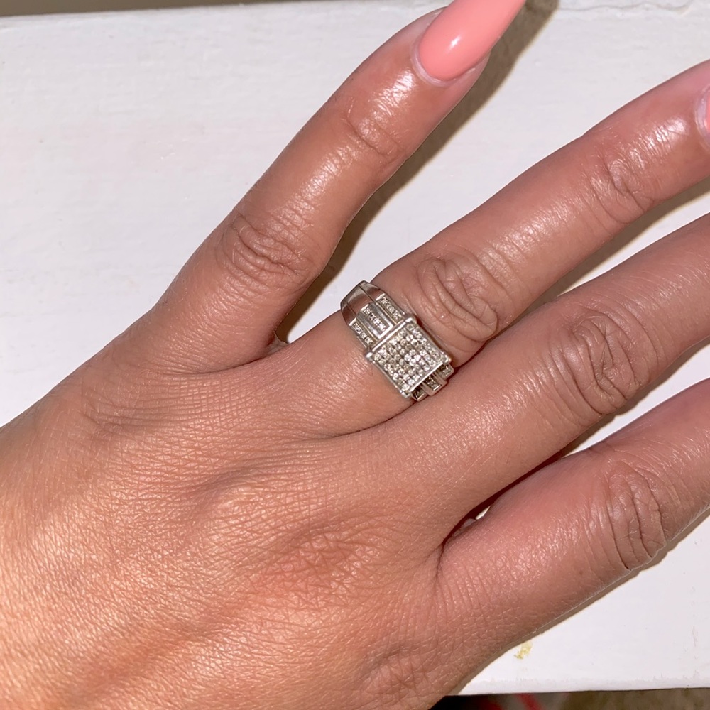 Real Silver diamond ring